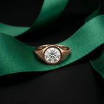 2 CTW Round Cut Lab Grown Diamond Boldly Pointer Finger Ring Rose Gold