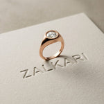 2 CTW Round Cut Lab Grown Diamond Boldly Pointer Finger Ring Rose Gold