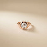 2 CTW Round Cut Lab Grown Diamond Boldly Pointer Finger Ring Rose Gold