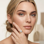 2 CTW Round Cut Lab Grown Diamond Boldly Pointer Finger Ring Gold