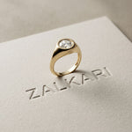 2 CTW Round Cut Lab Grown Diamond Boldly Pointer Finger Ring Gold