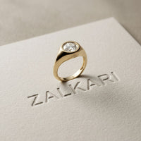 2 CTW Round Cut Lab Grown Diamond Boldly Pointer Finger Ring Gold