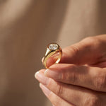 2 CTW Round Cut Lab Grown Diamond Boldly Pointer Finger Ring Gold