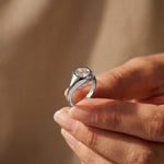 2 CTW Round Cut Lab Grown Diamond Boldly Pointer Finger Ring White