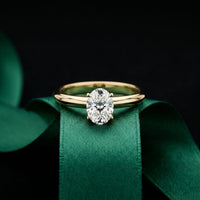 Forever Begins Here 1 CT Oval Cut Lab Grown Diamond Ring Gold
