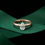 1 CT Pear Cut Evermere Lab Grown Diamond Ring Rose Gold