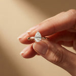 1 CT Pear Cut Evermere Lab Grown Diamond Ring Rose Gold