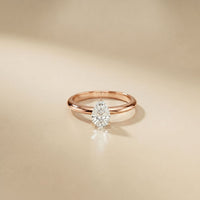 1 CT Pear Cut Evermere Lab Grown Diamond Ring Rose Gold