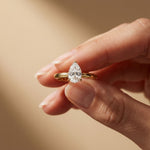 1 CT Pear Cut Evermere Lab Grown Diamond Ring Gold
