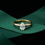 1 CT Pear Cut Evermere Lab Grown Diamond Ring Gold