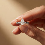 1 CT Pear Cut Evermere Lab Grown Diamond Ring White