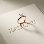 The Arden 1 CT Princcess Cut Lab Grown Diamond Ring Rose Gold