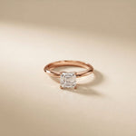 The Monroe 1 CT Asscher Cut Lab Grown Diamond Ring Rose Gold