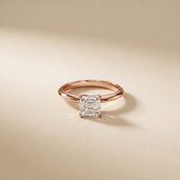 The Monroe 1 CT Asscher Cut Lab Grown Diamond Ring Rose Gold