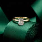 The Monroe 1 CT Asscher Cut Lab Grown Diamond Ring Gold