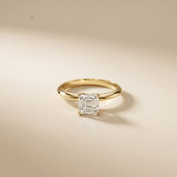 The Monroe 1 CT Asscher Cut Lab Grown Diamond Ring Gold