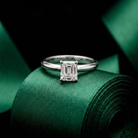 The Monroe 1 CT Asscher Cut Lab Grown Diamond Ring White