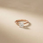 The Celeste 1 CT Cushion Cut Lab Grown Diamond Ring Rose Gold