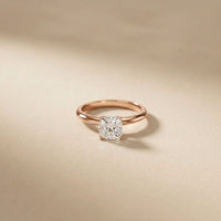 The Celeste 1 CT Cushion Cut Lab Grown Diamond Ring Rose Gold