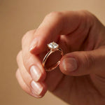 The Celeste 1 CT Cushion Cut Lab Grown Diamond Ring Rose Gold
