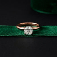 The Celeste 1 CT Cushion Cut Lab Grown Diamond Ring Rose Gold