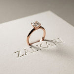 The Celeste 1 CT Cushion Cut Lab Grown Diamond Ring Rose Gold