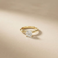 The Celeste 1 CT Cushion Cut Lab Grown Diamond Ring Gold