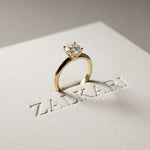 The Celeste 1 CT Cushion Cut Lab Grown Diamond Ring Gold