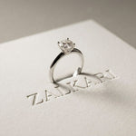 The Celeste 1 CT Cushion Cut Lab Grown Diamond Ring White