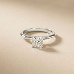 Diamond ring on a beige background White