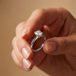 The Celeste 1 CT Cushion Cut Lab Grown Diamond Ring White