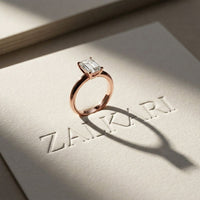 The Evermore 1 CT Emerald Cut Lab Grown Diamond Ring Rose Gold