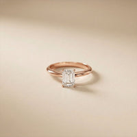 The Evermore 1 CT Emerald Cut Lab Grown Diamond Ring Rose Gold
