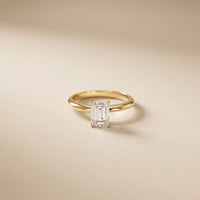 The Evermore 1 CT Emerald Cut Lab Grown Diamond Ring Gold