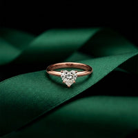 The Brielle 1 CT Heart Cut Lab Grown Diamond Valentine Ring Rose Gold