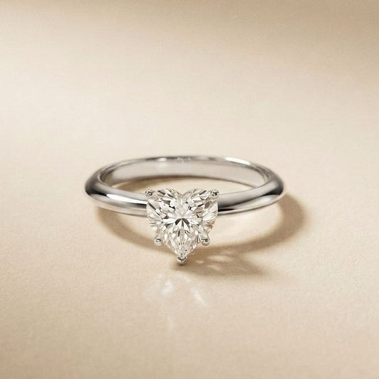 Diamond ring on a beige background
