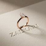 The Solenne 1 CT Marquise Cut Lab Grown Diamond Ring Rose Gold