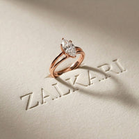 The Valencia Marquise Cut 2 Ct Lab Grown Diamond Split Shank Ring Rose Gold