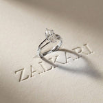 The Valencia Marquise Cut 2 Ct Lab Grown Diamond Split Shank Ring White