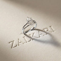 The Valencia Marquise Cut 2 Ct Lab Grown Diamond Split Shank Ring White