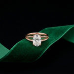 The Aurora Oval Cut 2 Ct Lab Grown Diamond Split Shank Ring Rose Gold