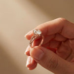 The Aurora Oval Cut 2 Ct Lab Grown Diamond Split Shank Ring Rose Gold