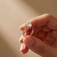 The Aurora Oval Cut 2 Ct Lab Grown Diamond Split Shank Ring Rose Gold