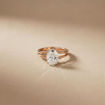 The Aurora Oval Cut 2 Ct Lab Grown Diamond Split Shank Ring Rose Gold