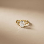 The Aurora Oval Cut 2 Ct Lab Grown Diamond Split Shank Ring Gold
