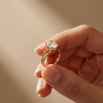 The Aurora Oval Cut 2 Ct Lab Grown Diamond Split Shank Ring Gold