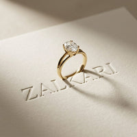 The Aurora Oval Cut 2 Ct Lab Grown Diamond Split Shank Ring Gold