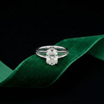 The Aurora Oval Cut 2 Ct Lab Grown Diamond Split Shank Ring White