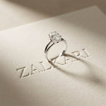 The Aurora Oval Cut 2 Ct Lab Grown Diamond Split Shank Ring White
