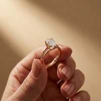 The Seraphine 2 CT Pear Cut Lab Grown Diamond Split Shank Ring Rose Gold